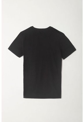 Tennis Camiseta Básica Con Mini Estampado Negra Para Hombre