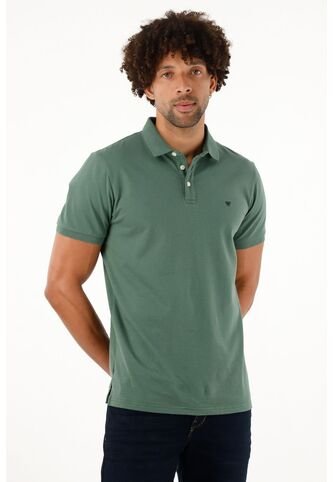 Polo Licrada Verde Para Hombre Tennis