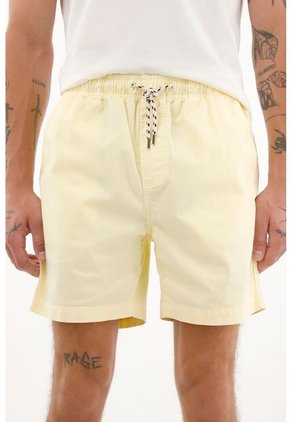 Tennis Bermuda Con Pretina Enresortada Amarillo Claro Para Hombre