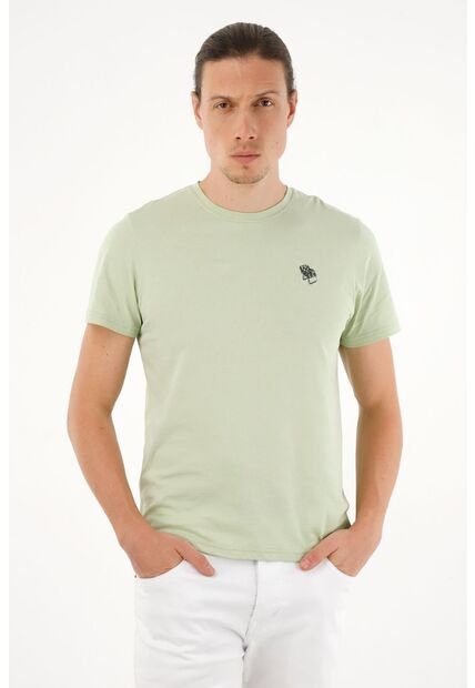 Tennis Camiseta Verde Estampada En Espalda Para Hombre