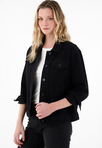 Chaqueta En Black Denim Para Mujer