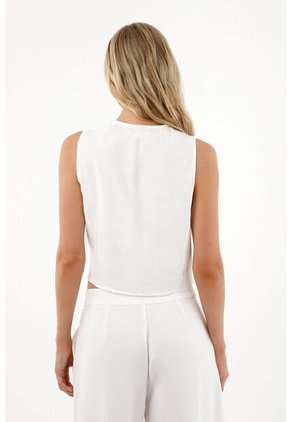 Tennis Chaleco En Tela Liviana Crudo Para Mujer