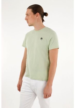 Tennis Camiseta Verde Estampada En Espalda Para Hombre