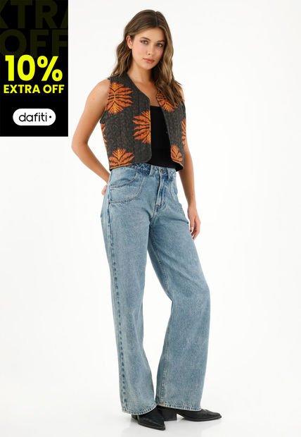 Chaleco Acolchado Estampado Para Mujer