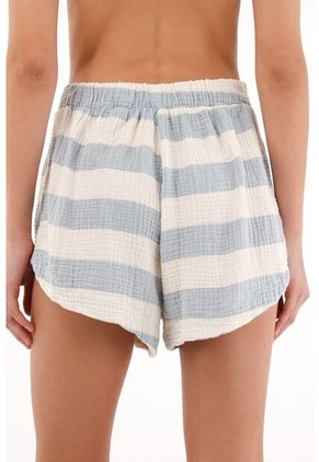 Tennis Short Con Diseño Estampado A Rayas Azules Para Mujer