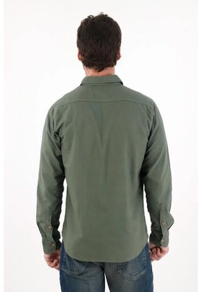 Tennis Camisa Manga Larga Preteñida Verde Para Hombre