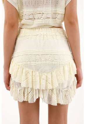 Tennis Falda Corta Con Boleros En Pico Cruda Para Mujer