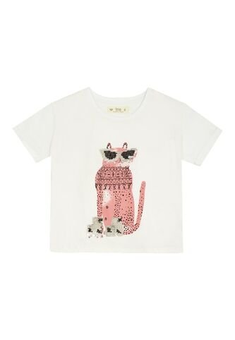 Camiseta Blanca Manga Corta Para Niña Tennis