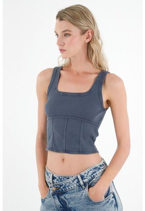 Camiseta Manga Sisa Gris Para Mujer