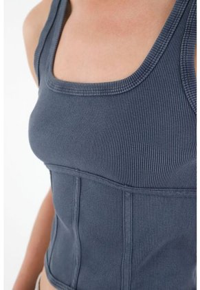 Camiseta Manga Sisa Gris Para Mujer