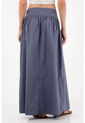 Tennis Falda Larga Con Aberturas En Frente Gris Para Mujer