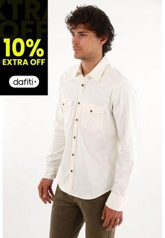 Tennis Camisa En Dril Con Bolsillos Crudo Para Hombre Tennis