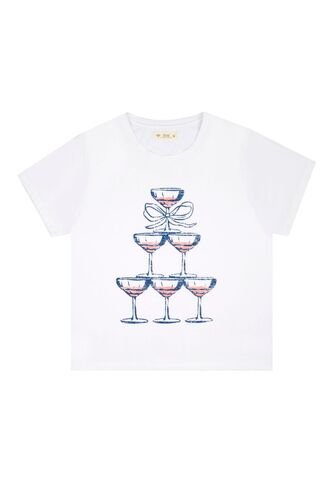 Tennis Camiseta Blanca Manga Corta Con Estampado Para Mujer Tennis