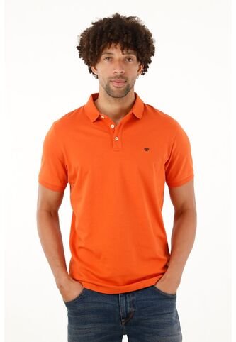 Tennis Polo Naranja Con Cuello Y Puños En Rib Para Hombre Tennis