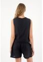 Tennis Chaleco Con Diseño Curvo Negro Para Mujer de Tennis