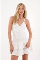Tennis Vestido Corto En Ojalillo Crudo De Ajuste Cómodo Para Mujer de Tennis