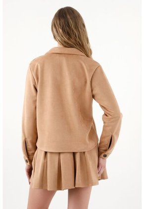 Tennis Camisa En Suede Café Para Mujer