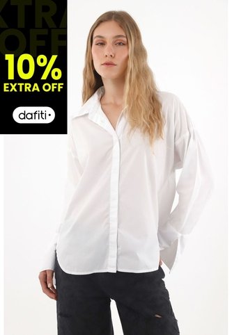 Tennis Camisa Manga Larga Oversized Blanca Para Mujer Tennis