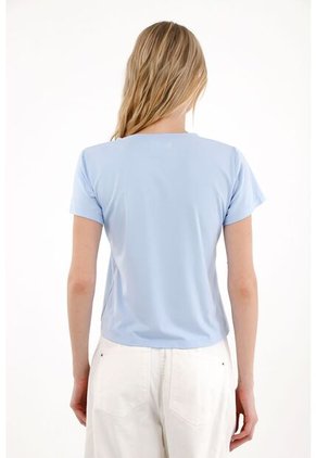 Tennis Camiseta Básica Cuello En V Azul Para Mujer
