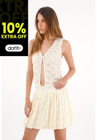 Tennis Chaleco Con Textura Y Transparencia Crudo Para Mujer Tennis