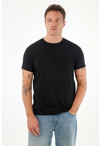 Tennis Camiseta Básica De Tacto Suave Negra Para Hombre Tennis
