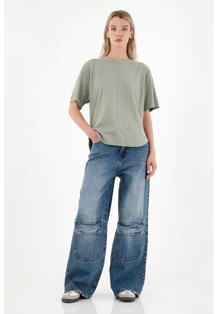 Camiseta Oversize Verde Para Mujer
