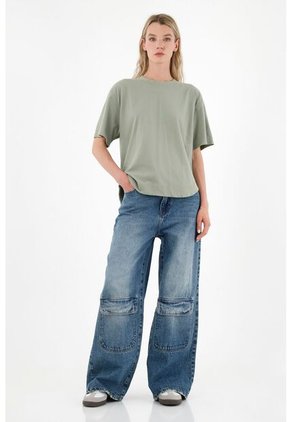 Camiseta Oversize Verde Para Mujer