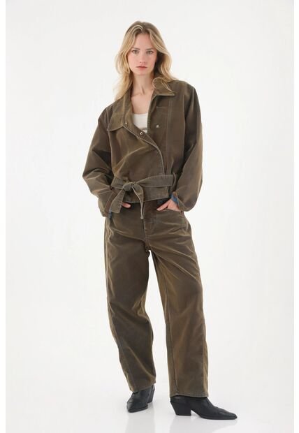 Tennis Chaqueta En Tela Velvet Con Cinturón Para Mujer