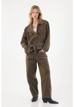 Tennis Chaqueta En Tela Velvet Con Cinturón Para Mujer