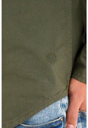 Tennis Camisa Oxford Manga Larga Verde Para Hombre