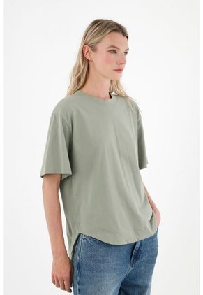 Camiseta Oversize Verde Para Mujer