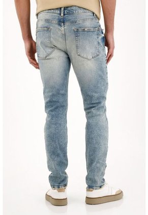 Tennis Jean Skinny Con Lavado Tipo Froster Azul Para Hombre