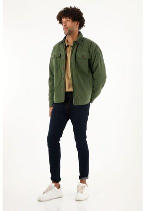 Tennis Chaqueta Con Bolsillos De Parche Verde Para Hombre