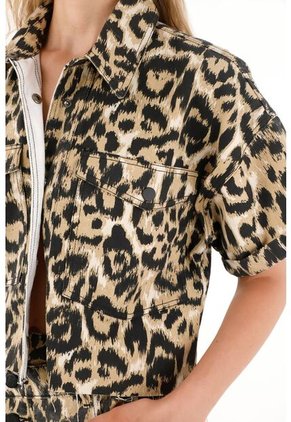 Tennis Camisa Crop Con Estampado De Animal Print Para Mujer