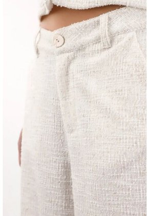 Tennis Bermuda Larga En Tweed Blanca Para Mujer