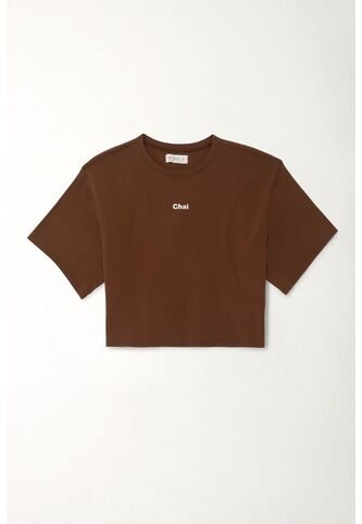 Tennis Camiseta Boxy Fit Con Estampado Texto Café Para Mujer Tennis