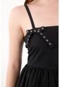 Tennis Vestido Corto Con Falda Globo Negro Para Mujer de Tennis