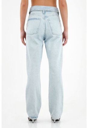 Tennis Jean Con Pretina Dobladillada Azul Para Mujer