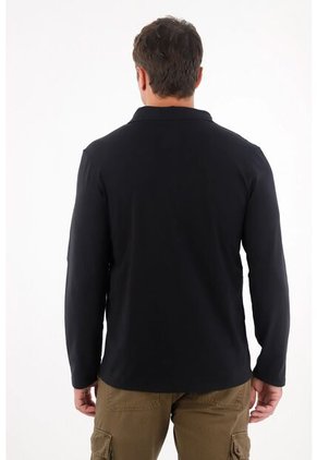 Tennis Camiseta De Cuello Polo Negra Para Hombre
