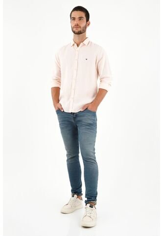 Camisa Rosada Manga Larga Para Hombre Tennis