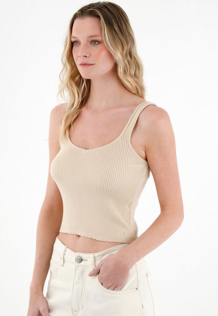 Camiseta Tejida Café Para Mujer