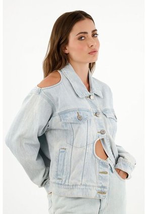 Tennis Chaqueta Con Aberturas Localizadas Azul Para Mujer