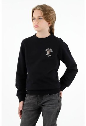 Buzo Negro Con Mini Print Para Niño