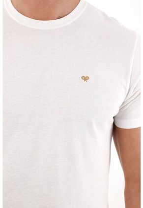 Tennis Camiseta Con Cuello Redondo Estampada Blanca Para Hombre