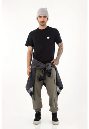 Tennis Camiseta Manga Corta Negra Para Hombre