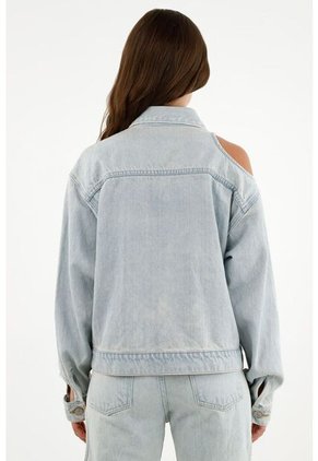 Tennis Chaqueta Con Aberturas Localizadas Azul Para Mujer