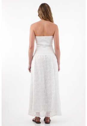 Tennis Vestido Largo Strapless Crudo Para Mujer