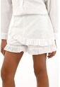 Bermuda Blanca En Ojalillo Con Boleros Para Niña de Tennis