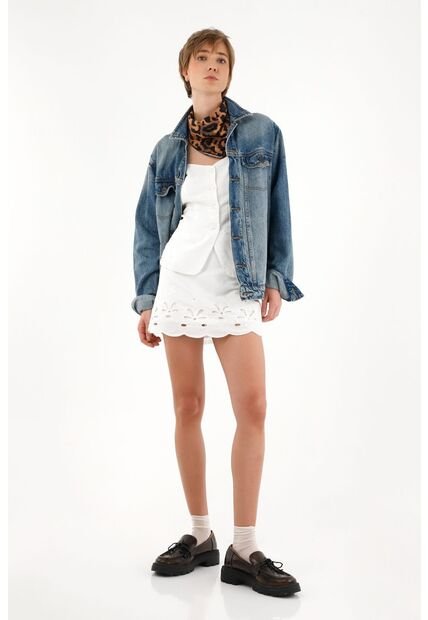 Tennis Falda Corta Con Manualidad Bordada Y Láser Para Mujer