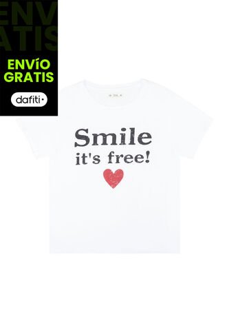 Tennis Camiseta Manga Corta Estampada Blanca Para Mujer Tennis